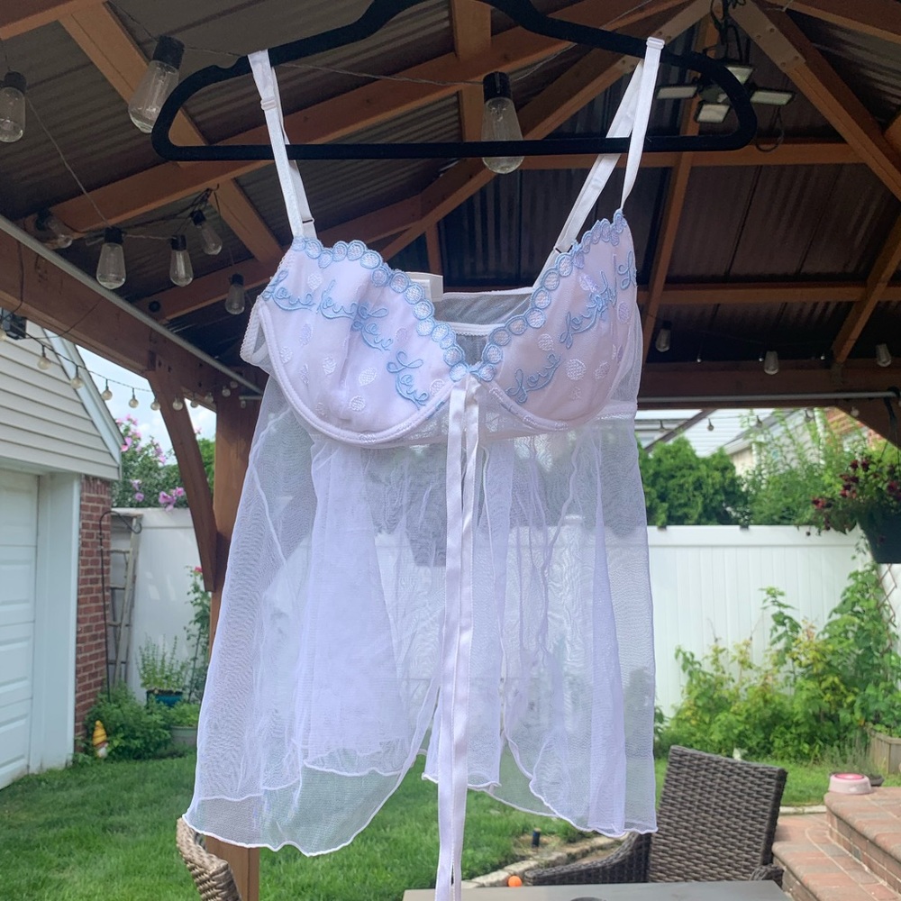 Frederick’s of Hollywood embroidered lingerie top